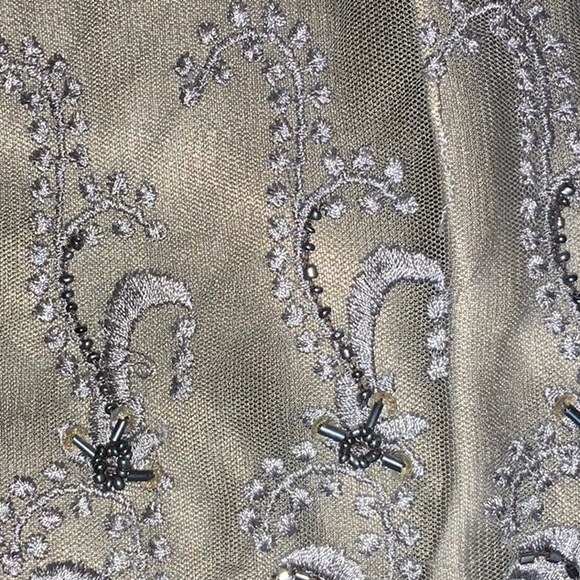 Embroidered Beaded Sheer Top With Attached Camisole Girly Feminine Size 12 - Picture 15 of 16